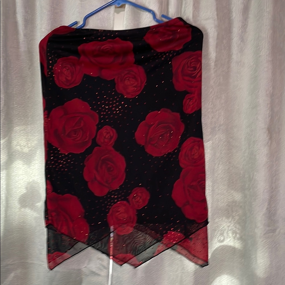 Elegant Red Rose Skirt